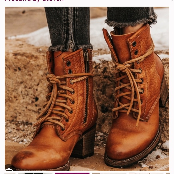 Freebird Women’s Cavalier Tan Leather Side Zipper Ankle Boots, size 7 - Picture 11 of 11